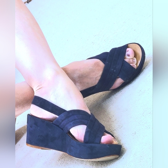J. Crew Shoes - Midnight Blue Platform Sandals